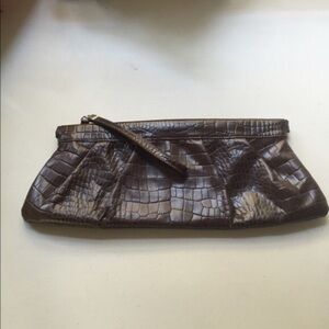 Alfani brown leather clutch